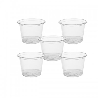 Food Grade Disposable Plastic Portion Souffle Cup With Lid/Cover (0.5oz, 1pz, 1.5oz, 2oz, 3.25oz & 4oz)